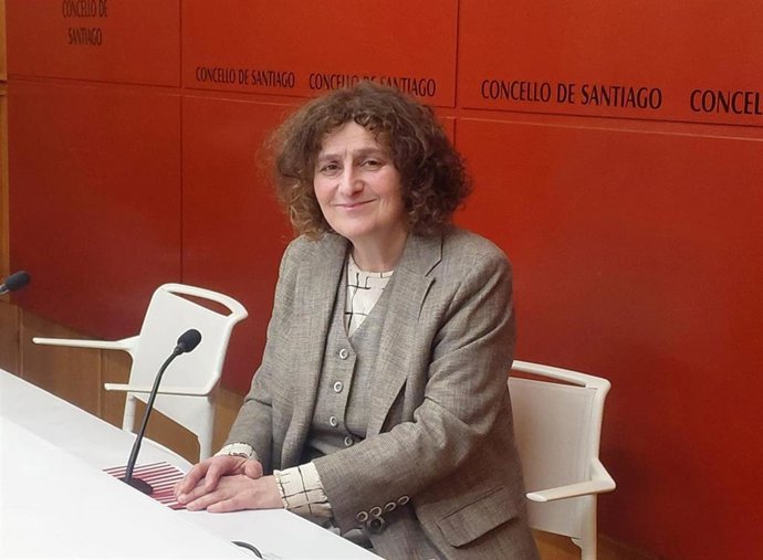 A alcaldesa, Goretti Sanmartín, en rolda de prensa. 