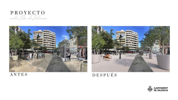 Render de la remodelació del carrer Colón de València