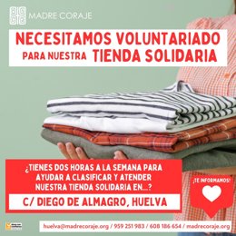 Campaña de captación de voluntariado de Madre Coraje en Huelva.
