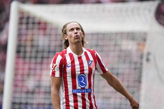 Marcos Llorente of Atletico de Madrid laments during the Spanish League, LaLiga EA Sports, football match played between Atletico de Madrid and RCD Mallorca at Riyadh Air Metropolitano stadium on January 25, 2026, in Madrid, Spain.