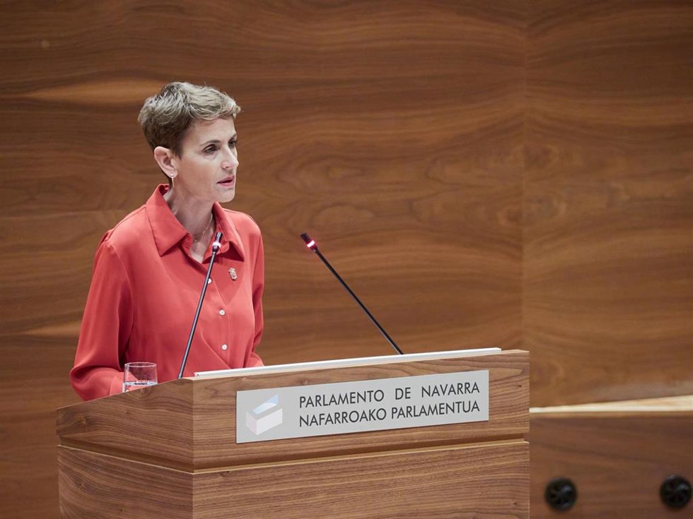 Archivo - La presidenta del Gobierno de Navarra, María Chivite.
