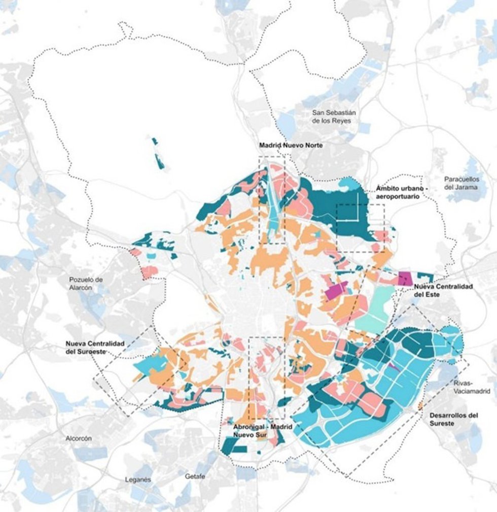 Plano que representa las zonas de intensificación de vivienda