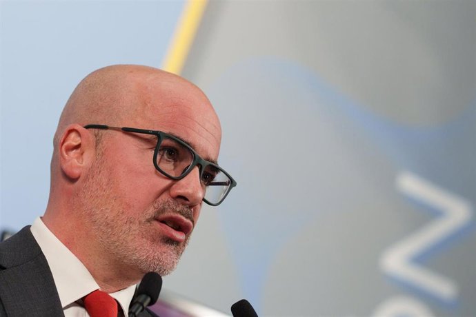 El delegado del Gobierno en la Comunidad de Madrid, Francisco Martín, durante una rueda de prensa, en la sede de la Delegación del Gobierno, a 20 de febrero de 2026, en Madrid (España)