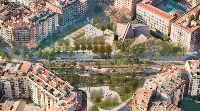 Simulación de cómo será la Plaza de Ferran y los Jardines de Maria Soteras