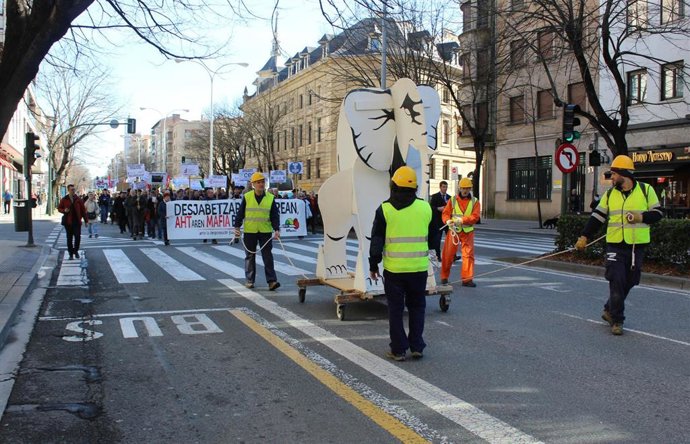 Manifestación en Pamplona contra el TAV.