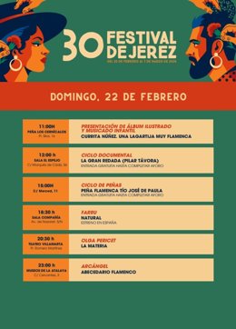La agenda del Festival de Jerez para el domingo.