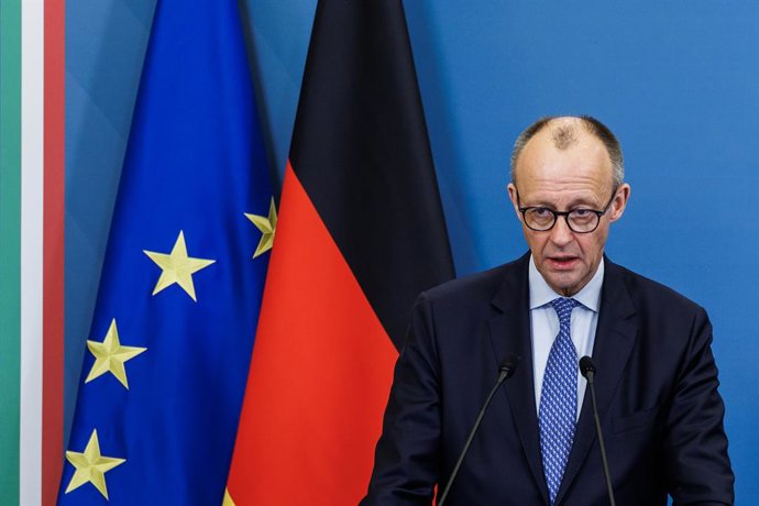January 23, 2026, Rome, Italia, Italy: Statements to the press at the end of the intergovernmental summit between Italy and Germany. Pictured is the Federal Chancellor of Germany, Friedrich Merz. Rome, Italy 23 January 2026