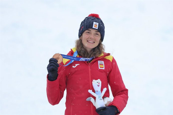 Ana Alonso Rodriguez of Spain Bronze medal, Ski Mountaineering Women's Sprint during the Olympic Winter Games Milano Cortina 2026 on 19 February 2026 in Bormio, Italy - Photo Sergio Bisi / LiveMedia / DPPI