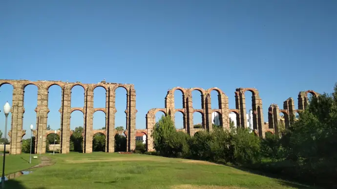 Acueducto de Los Milagros de Mérida. Imagen de archivo