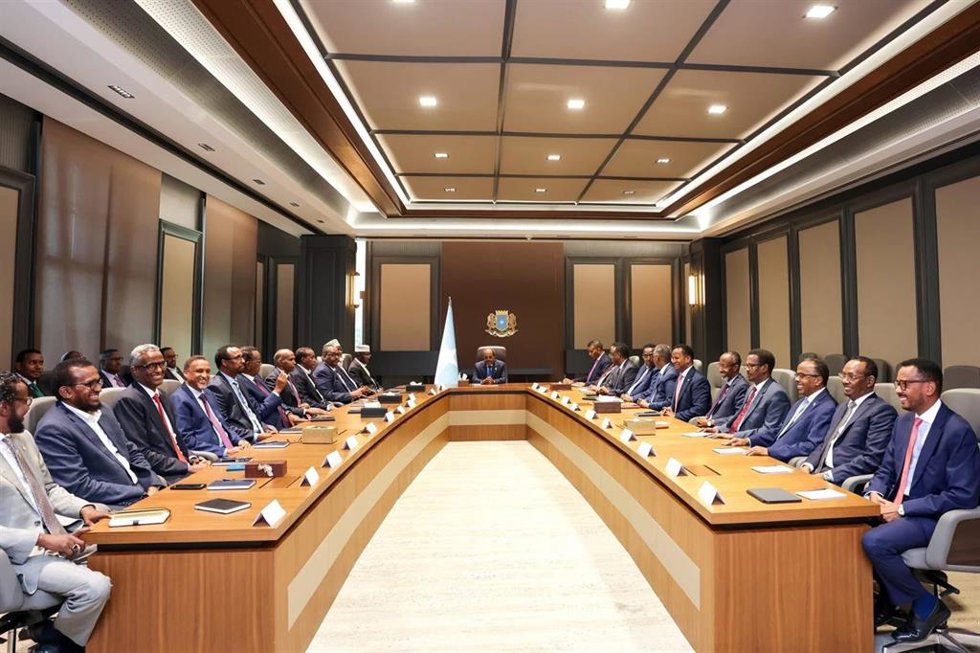 Reunión entre Gobierno somalí y oposición en Villa Somalia, a 19 de febrero de 2026