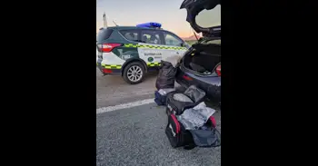 Interceptado en la AP-15 con más de 46 kilos de droga tras ser detectado en un control de velocidad