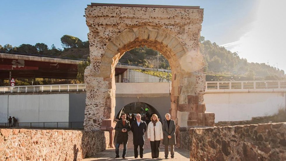 Acto inaugural de la restauración del arco romano del Pont del Diable de Martorell-Castellbisbal (Barcelona).