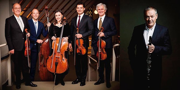 Imegen de Philharmonic String Quintet Berlin y Miguel Ángel Tamarit.