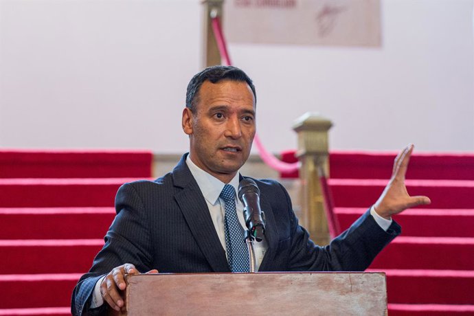 January 27, 2026, Bogota, Bogota D.C, Colombia: Colombia's minister of defense Pedro Sanchez speaks on the tariff tensions between Colombia and Ecuador on January 27, 2026 in Bogota, Colombia.