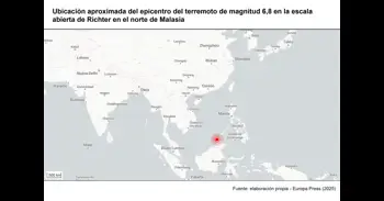 Registrado un terremoto de magnitud 6,8 en el noreste de Malasia