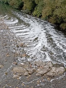 Espumas en el río Nalón.