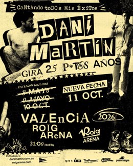 Cartel cuarto concierto de Dani Martin