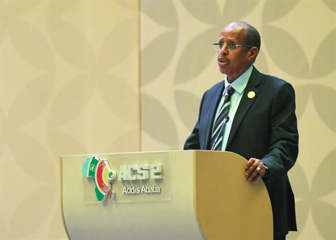 Archivo - El presidente de la Comisión de la Unión Africana (UA), Mahmud Ali Youssouf, durante una rueda de prensa en Etiopía en septiembre de 2025 (archivo)