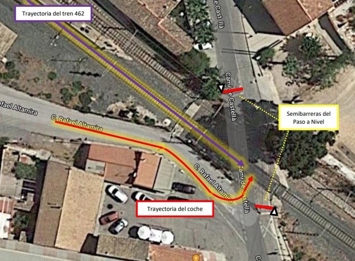 Archivo - Croquis del accidente realizado por la Comisión de Investigación de Accidentes ferroviarios (CIAF)