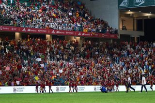 Archivo - Imagen de la grada del Nuevo Arcángel de Córdoba tras el España-Suiza de la Liga de Naciones Femenina 23-24