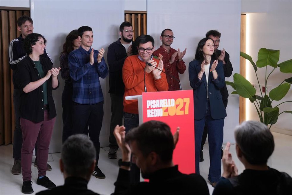 El candidato de BComú a la alcaldía de Barcelona, Gerardo Pisarello, durante una rueda de prensa, en la sede de Comuns, a 23 de febrero de 2026, en Barcelona, Catalunya (España)