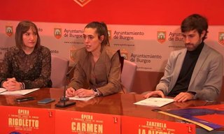 Beatriz Rodríguez, De Fundación Caja De Burgos; La Presidenta De La Gerencia De Cultura Del Ayuntamiento, Andrea Ballesteros, Y El Presidente De La Joven Orquesta Sinfónica De Burgos, .Pedro Bartolomé.