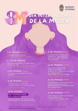 Cartel de los actos por el 8M en Guadalajara.