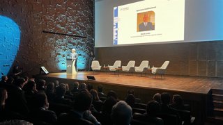 El secretario de Estado de Vivienda y Agenda Urbana, David Lucas, en el XI Encuentro de Financiación Inmobiliaria de Madrid.