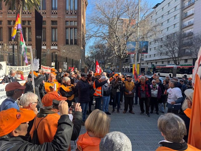 Membres de Marea Blanca i Marea Pensionista aquest dilluns