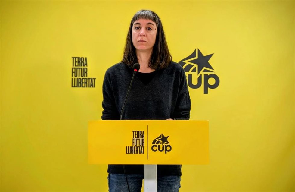 La portavoz de la CUP, Su Moreno, en rueda de prensa