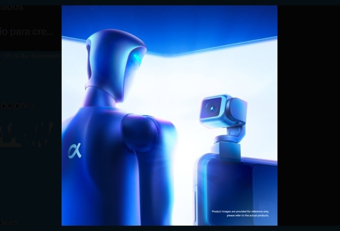 Um robô humanóide e o Robot Phone