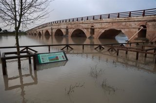 Estado de una de las zonas afectadas por inundaciones en el término municipal de Jerez,