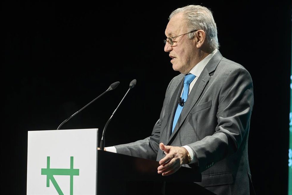 El presidente de Sidenor, Mirai y Talgo, José Antonio Jainaga, durante el II Foro Capital de Fundación Vital, en Arkabia, a 23 de febrero de 2026, en Vitoria, Álava, País Vasco (España). El foro tiene el objetivo de generar un espacio de diálogo para ab