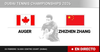 Felix Auger-Aliassime - Zhizhen Zhang: resumen y estadísticas del partido de Dieciseisavos de final de Dubai Tennis Championships