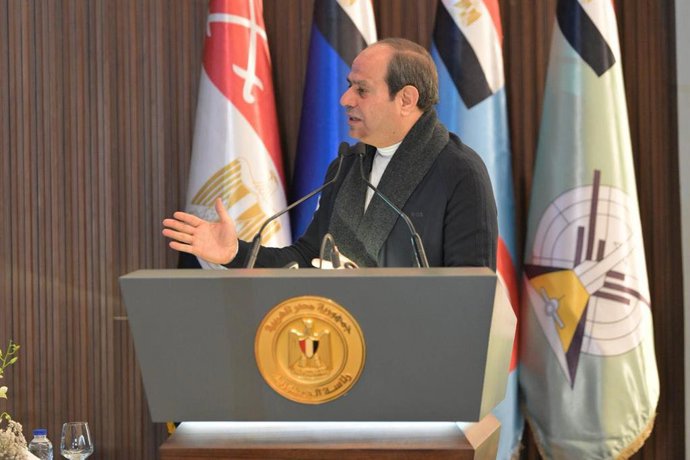 January 30, 2026, Cairo, Cairo, Egypt: Egyptian President Abdel Fattah al-Sisi paid an inspection visit to the Egyptian Military Academy, where he performed the dawn prayer with cadets, observed the morning physical training, and watched marching, equestr