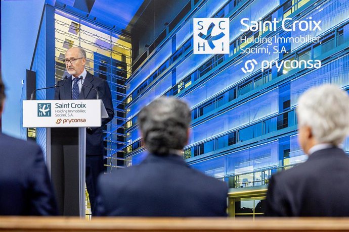Archivo - El presidente y consejero delegado de Saint Croix Socimi, Marco Colomer, interviene durante el tradicional toque de campana en la Bolsa de Madrid por su debut en BME Scale Up, a 10 de septiembre de 2025