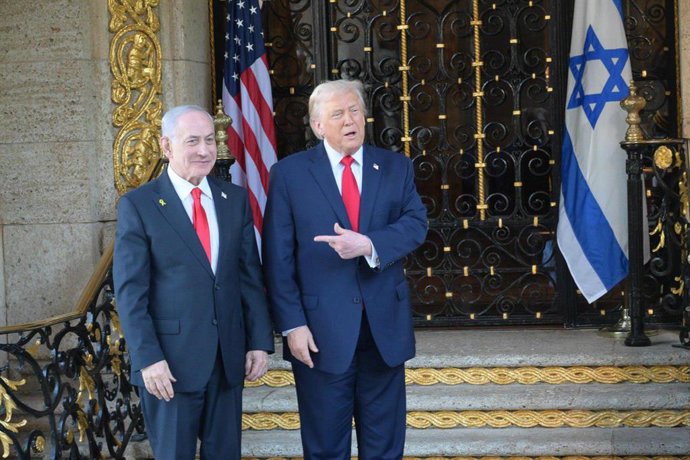 Archivo - El presidente de Estados Unidos, Donald Trump y el primer ministro israelí, Benjamin Netanyahu