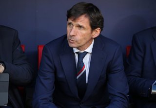Archivo - Athletic de Bilbao's  coach Ziganda on the bench before  La Liga match between Atletico de Madrid and Athletic de Bilbao  at the Wanda Metropolitano stadium in Madrid, Sauday Feb. 18th 2018.