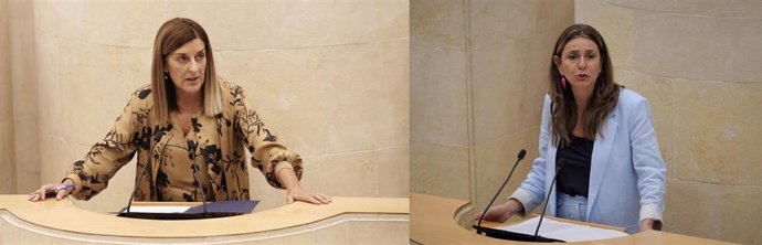 La presidenta de Cantabria y líder autonómica del PP, María José Sáenz de Buruaga, y la diputada y candidata del PRC en las próximas elecciones autonómicas, Paula Fernández