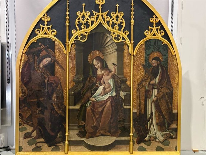 Detalle del 'Tríptico de la Mendicidad', que será trasladado al IAPH para un estudio técnico exhaustivo.