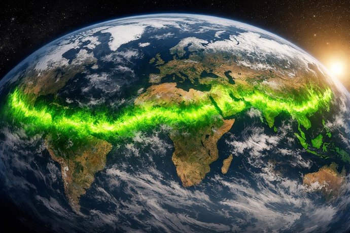 Un nuevo método rastrea el nivel de verdor de la Tierra para analizar la salud del planeta. Imagen generada por IA. 