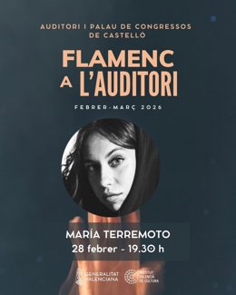 El Auditori de Castelló acoge este sábado un concierto de María Terremoto