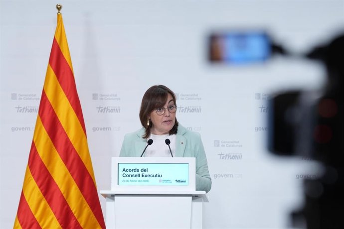 La consellera de Territorio, Vivienda y Transición Ecológica y portavoz de la Generalitat, Sílvia Paneque, en una rueda de prensa tras el Consell Executiu de este martes