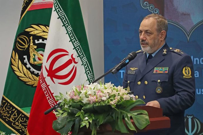 Archivo - August 24, 2025, Tehran, Iran: Iranian Minister of Defence and Armed Forces Logistics, AZIZ NASIRZADEH, meets with Foreign military attaches residing in Tehran.