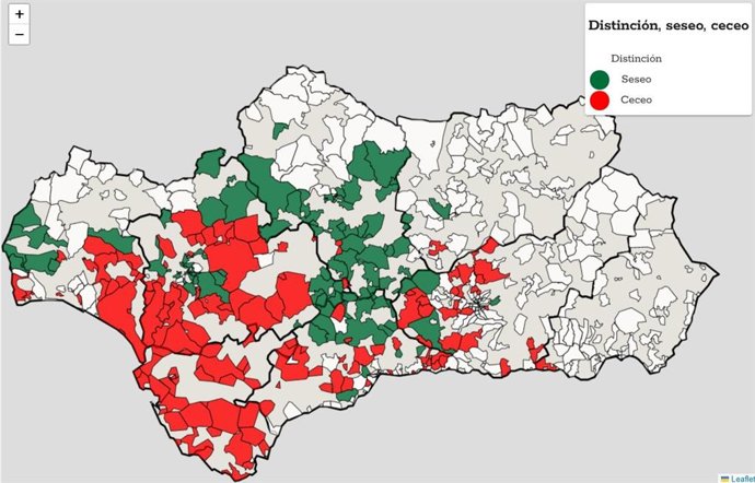 Mapa del seseo y del ceceo en Andalucía