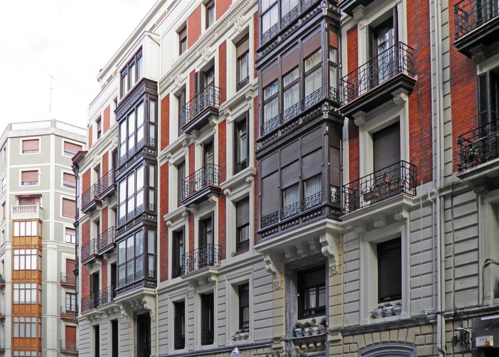Facahda de un edificio en Bilbao