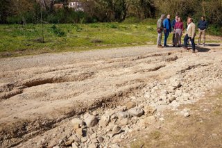 La consejera de Sostenibilidad y Medio Ambiente de la Junta de Andalucía, Catalina García visita las zonas afectadas por las borrascas recientes. A 24 de febrero de 2026 en Ubrique, Cádiz (Andalucía, España).