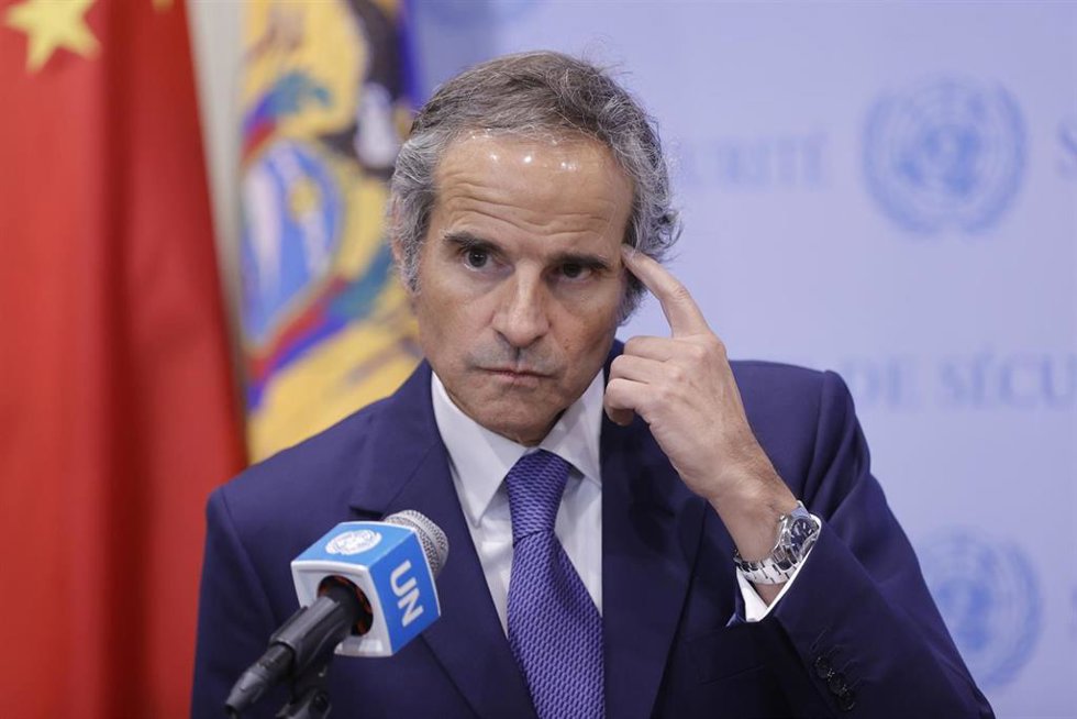 Archivo - El director general del OIEA, Rafael Grossi, en una rueda de prensa en EEUU.