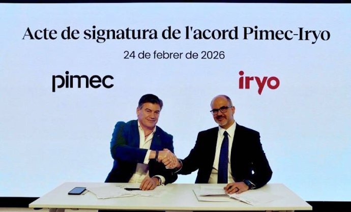 El presidente de Pimec, Antoni Cañete, y el consejero delegado de Iryo, Fabrizio Favara.