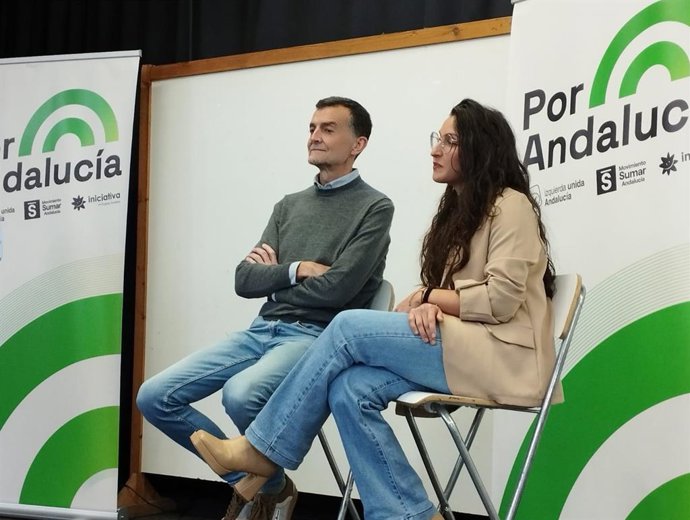 El candidato a la Presidencia de la Junta de Andalucía por la coalición Por Andalucía, Antonio Maíllo, este martes en Huelva.